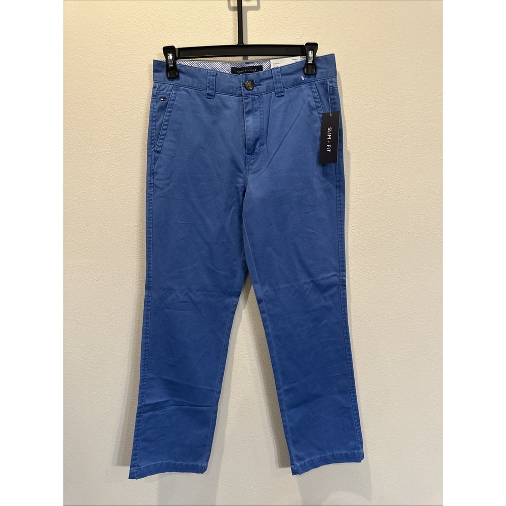 New Tommy Hilfiger Boy's Slim Size 16 Blue 100% Cotton Pants/Jeans‎ Retail $44